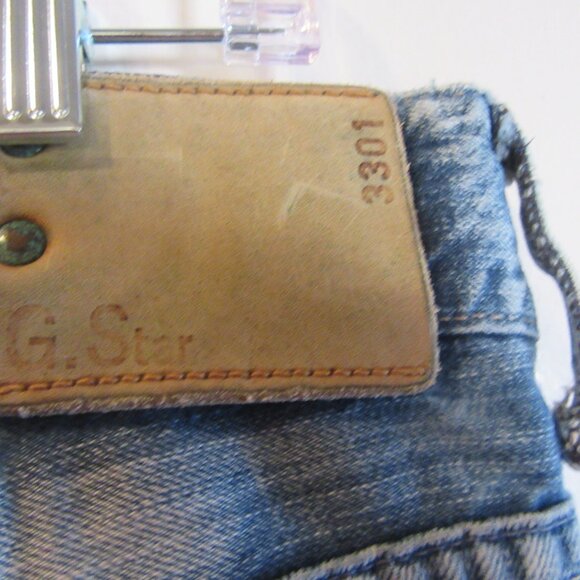 G Star 3301 Jeans Men’s 30x28 Distressed Button Fly 100% Cotton Made in Italy - Picture 4 of 9